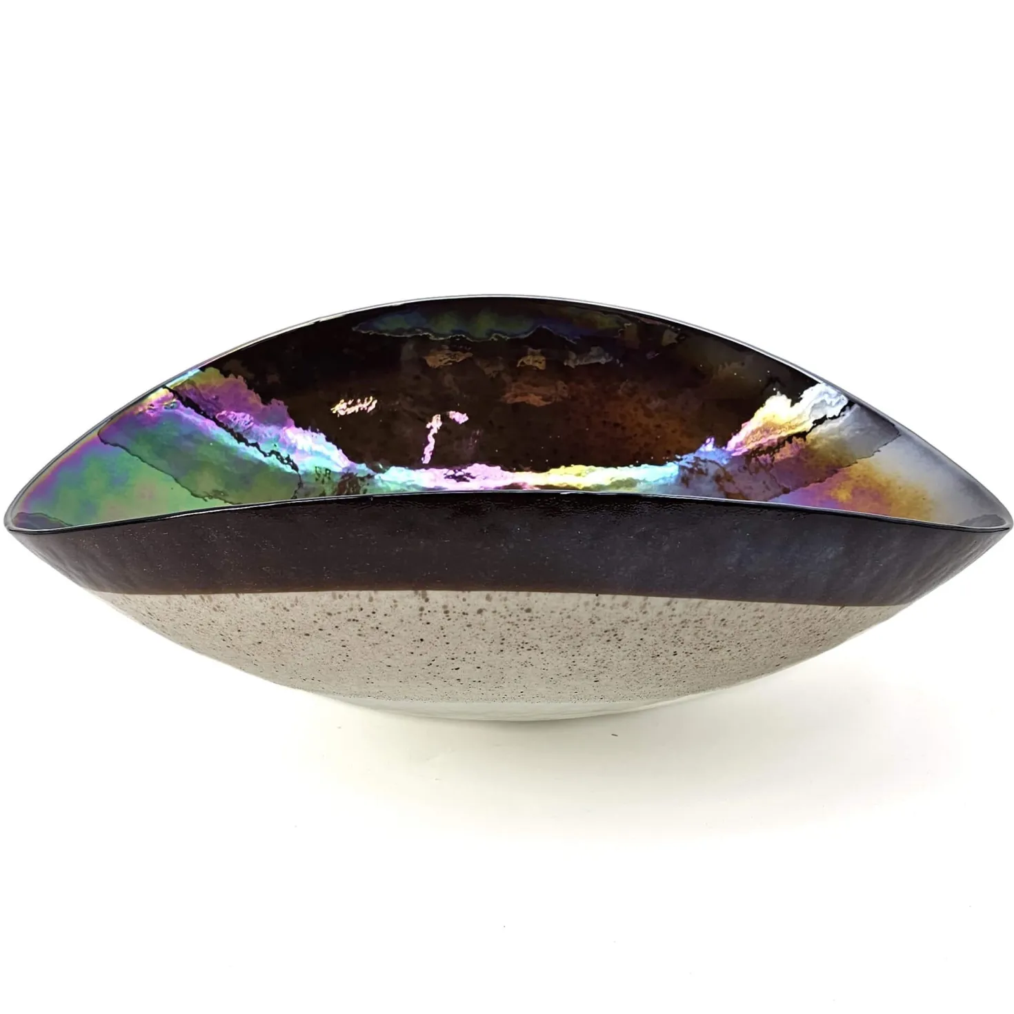 Ruvati 19" Glass Art Vessel Seashell Decorative Pattern Bathroom Sink - Chestnut Brown