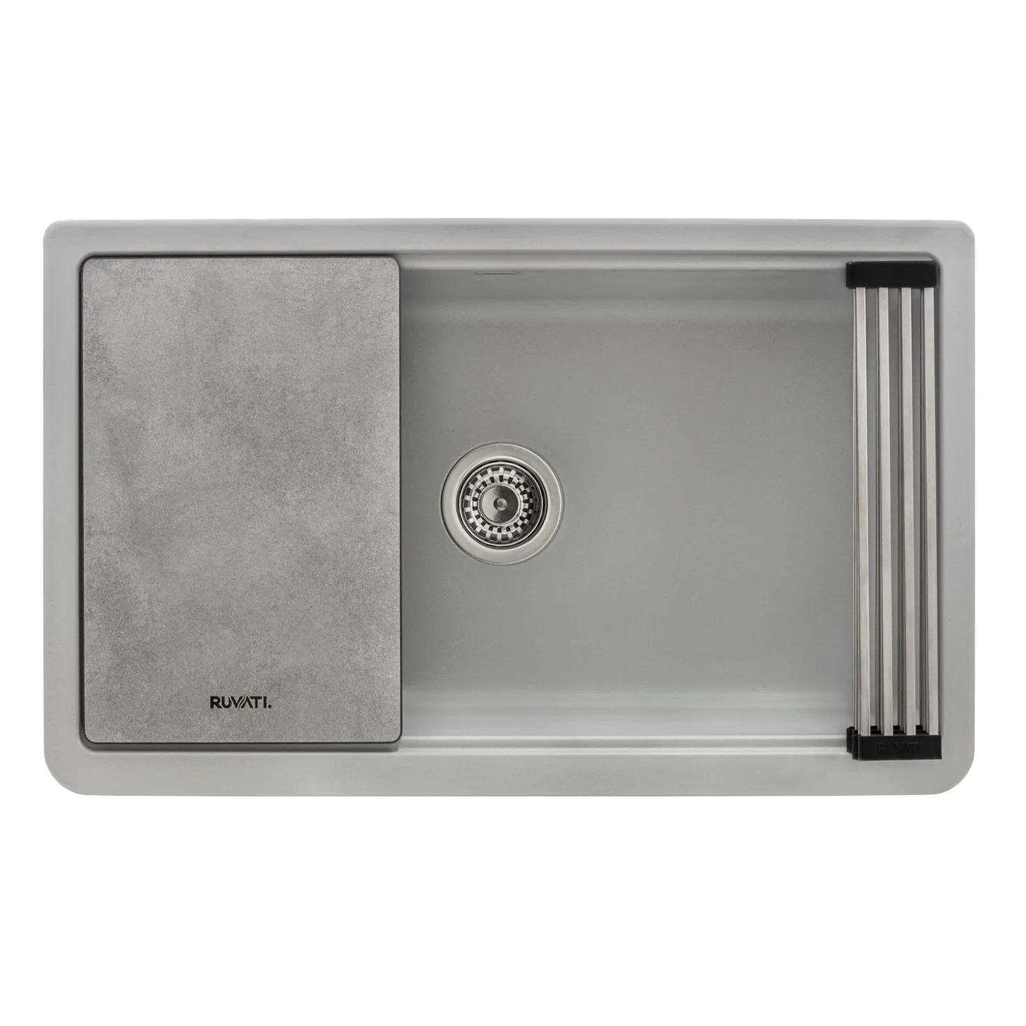 Ruvati 33" Granite Composite Farmhouse Workstation Apron Front Kitchen Sink
