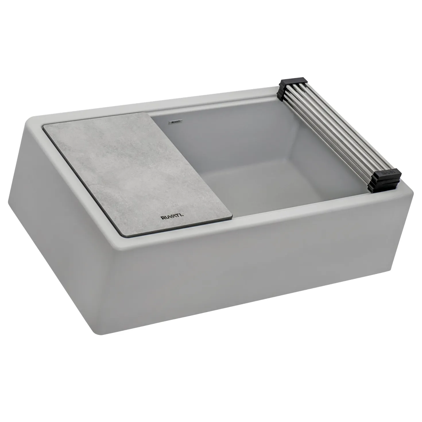 Ruvati 33" Granite Composite Farmhouse Workstation Apron Front Kitchen Sink