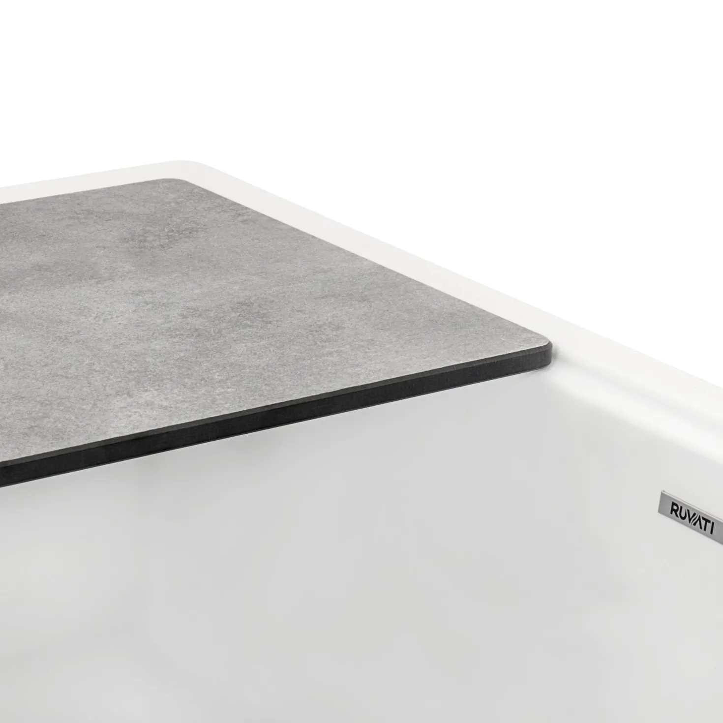 Ruvati 33" Granite Composite Farmhouse Workstation Apron Front Kitchen Sink