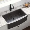 Ruvati 36" Gunmetal Apron Front Stainless Steel Kitchen Sink