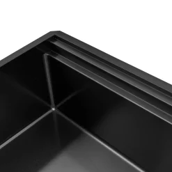 Ruvati 33" Gunmetal Double Ledge Small Radius Stainless Steel Workstation Kitchen Sink