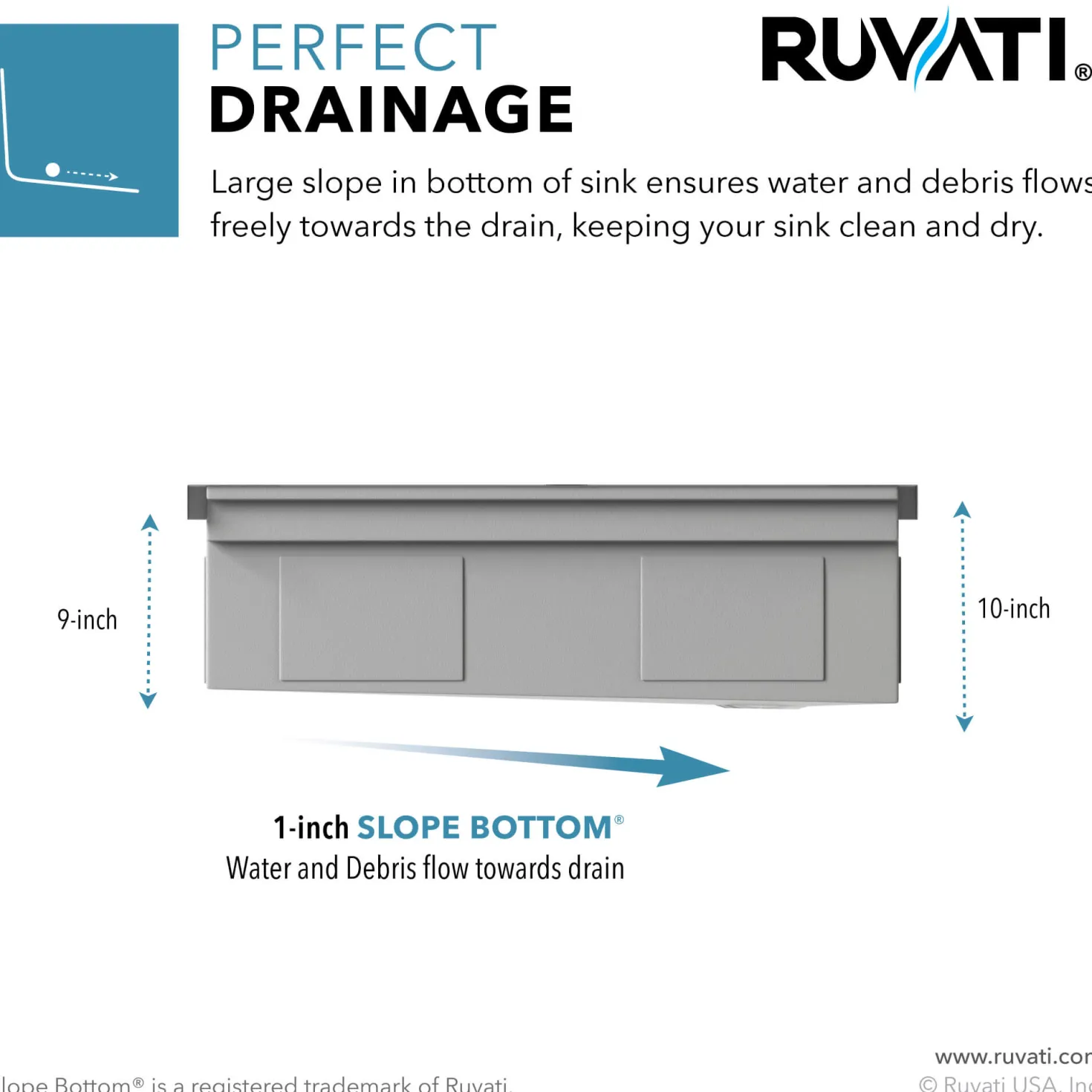 Ruvati 45" Gunmetal Stainless Steel Workstation Two-Tiered Ledge Undermount Kitchen Sink