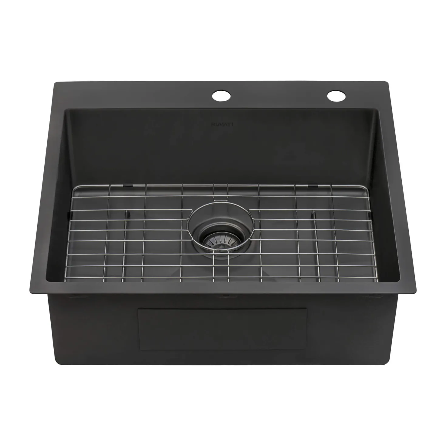 Ruvati 25" Gunmetal Stainless Steel Topmount Single Bowl Kitchen Sink