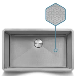 Ruvati Hex Bottom 30" Single Bowl Scratch Resistant Texture Kitchen Sink