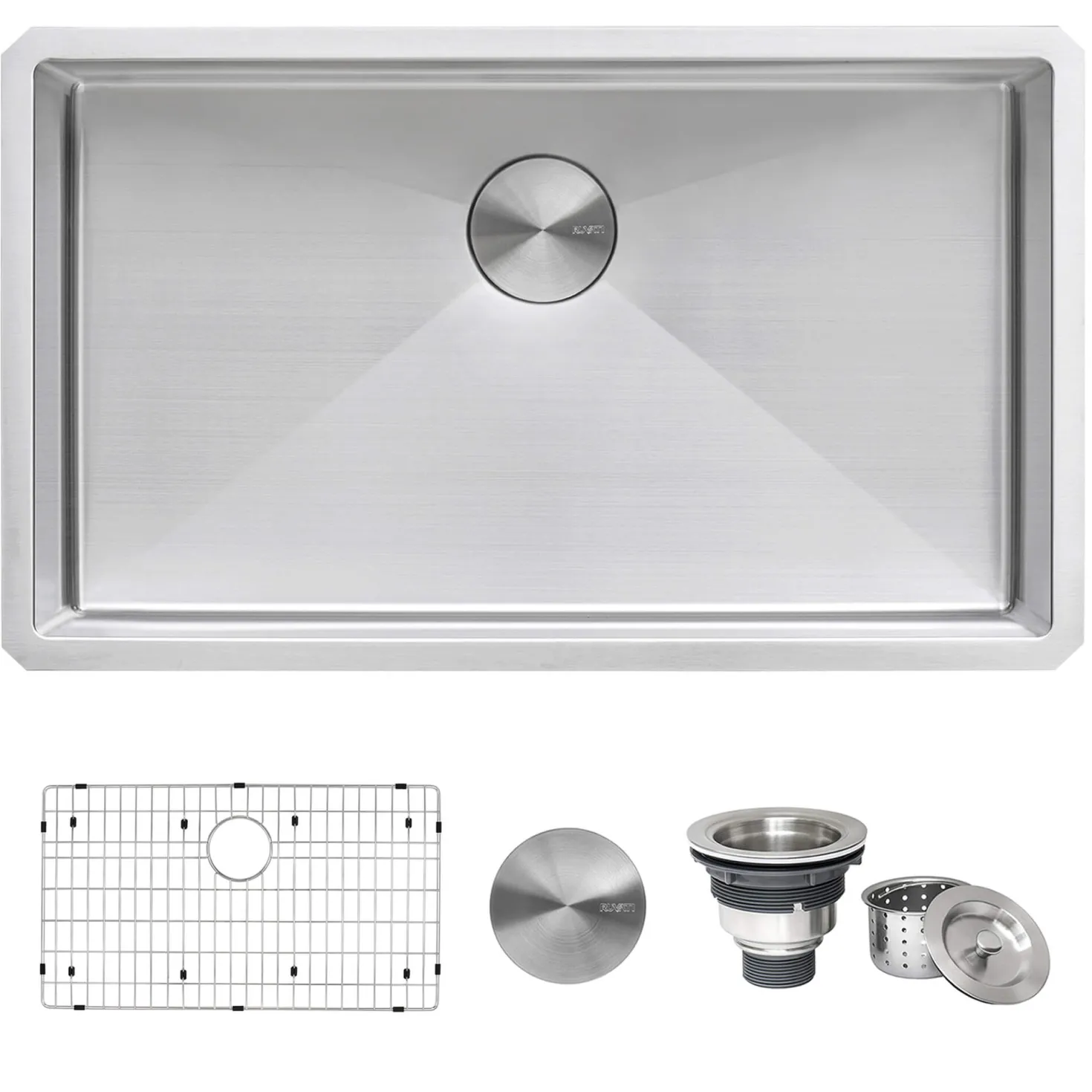 Ruvati 35" Large Undermount 16 Gauge Single Bowl Kitchen Sink