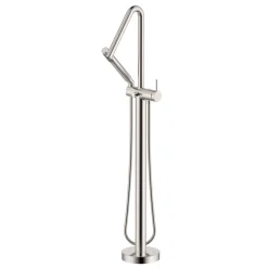 Ruvati Livia Single Handle Tall Floor Mounted Freestanding Tub Filler Faucet in Brushed Nickel Stainless - RVF5334BN