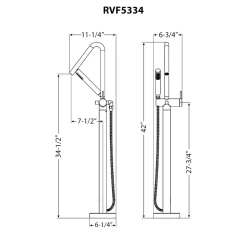 Ruvati Livia Single Handle Tall Floor Mounted Freestanding Tub Filler Faucet in Brushed Nickel Stainless - RVF5334BN