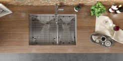 Ruvati Low-Divide Undermount Tight Radius 60/40 Double Bowl 16 Gauge Stainless Steel Kitchen Sink