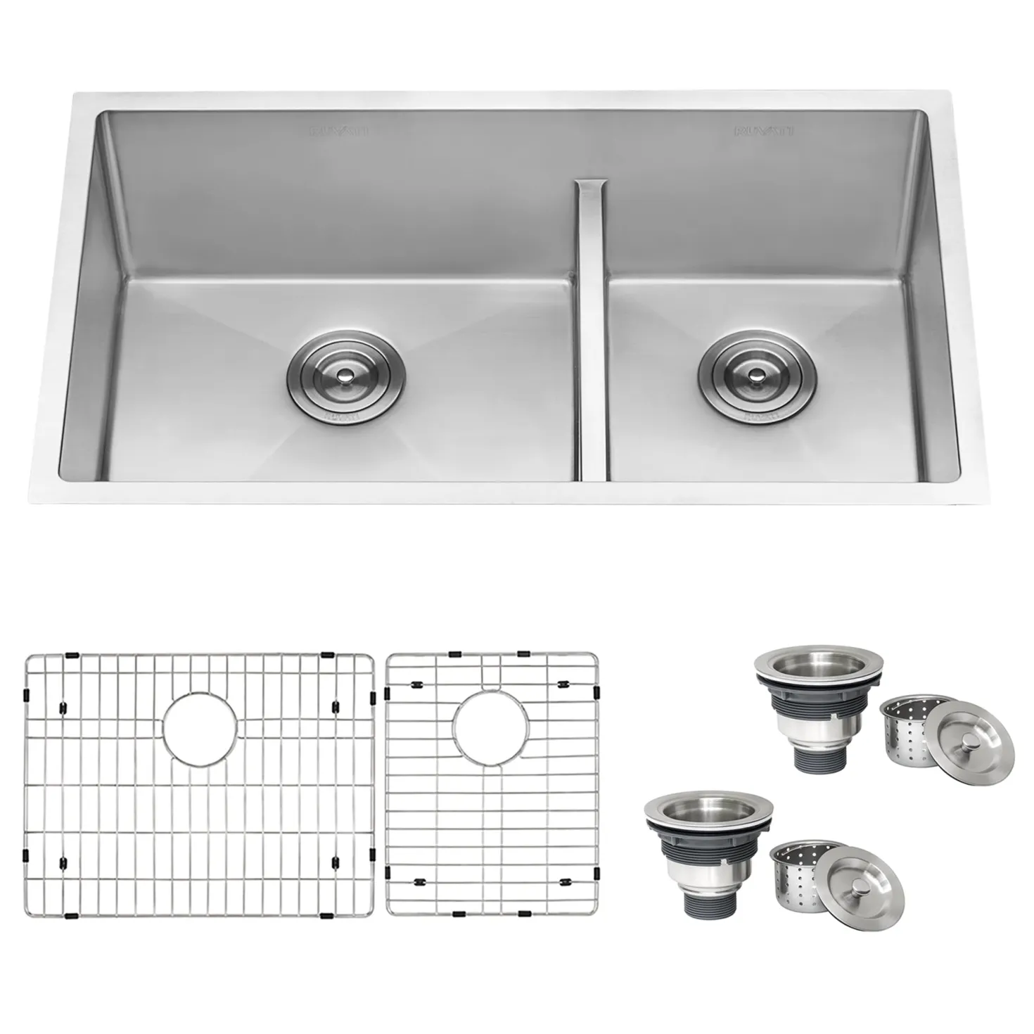 Ruvati Low-Divide Undermount Tight Radius 60/40 Double Bowl 16 Gauge Stainless Steel Kitchen Sink