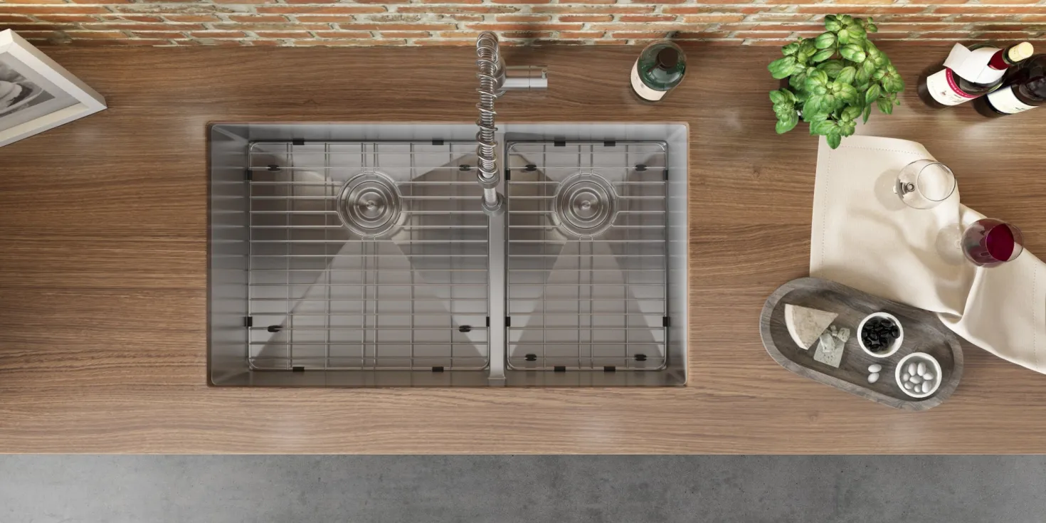Ruvati Low-Divide Undermount Tight Radius 60/40 Double Bowl 16 Gauge Stainless Steel Kitchen Sink
