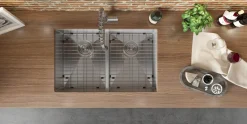 Ruvati Low-Divide Undermount Tight Radius 50/50 Double Bowl 16 Gauge Stainless Steel Kitchen Sink