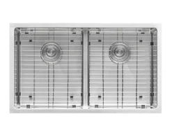 Ruvati Low-Divide Undermount Tight Radius 50/50 Double Bowl 16 Gauge Stainless Steel Kitchen Sink