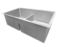 Ruvati Low-Divide Undermount Tight Radius 50/50 Double Bowl 16 Gauge Stainless Steel Kitchen Sink
