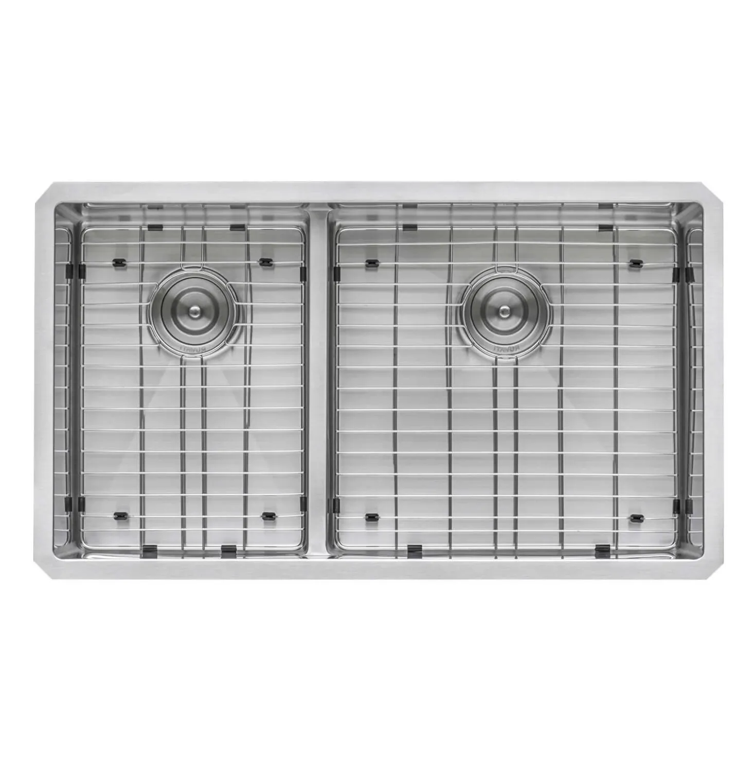 Ruvati 33" Low-Divide Undermount 40/60 Double Bowl Sink
