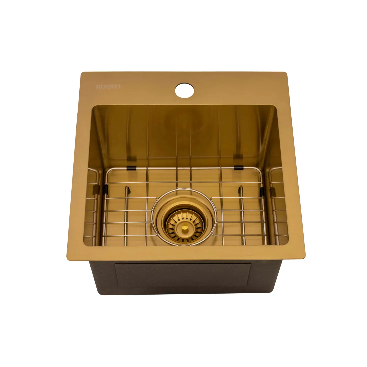 Ruvati 15" Matte Gold Stainless Steel Topmount Bar Prep Sink