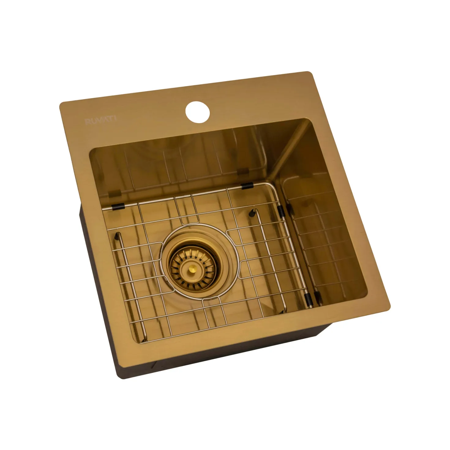 Ruvati 15" Matte Gold Stainless Steel Topmount Bar Prep Sink