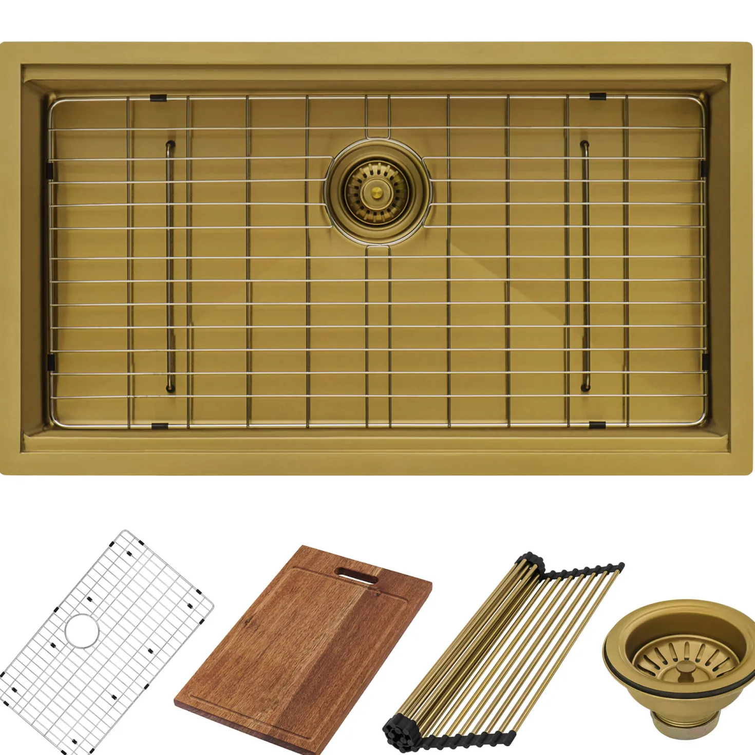Ruvati 33" Matte Gold Stainless Workstation Kitchen Sink
