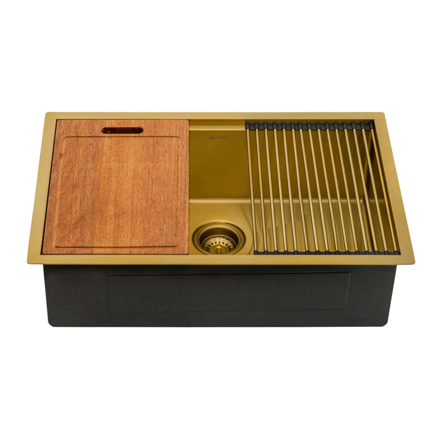 Ruvati 30" Matte Gold Undermount Workstation Kitchen Sink