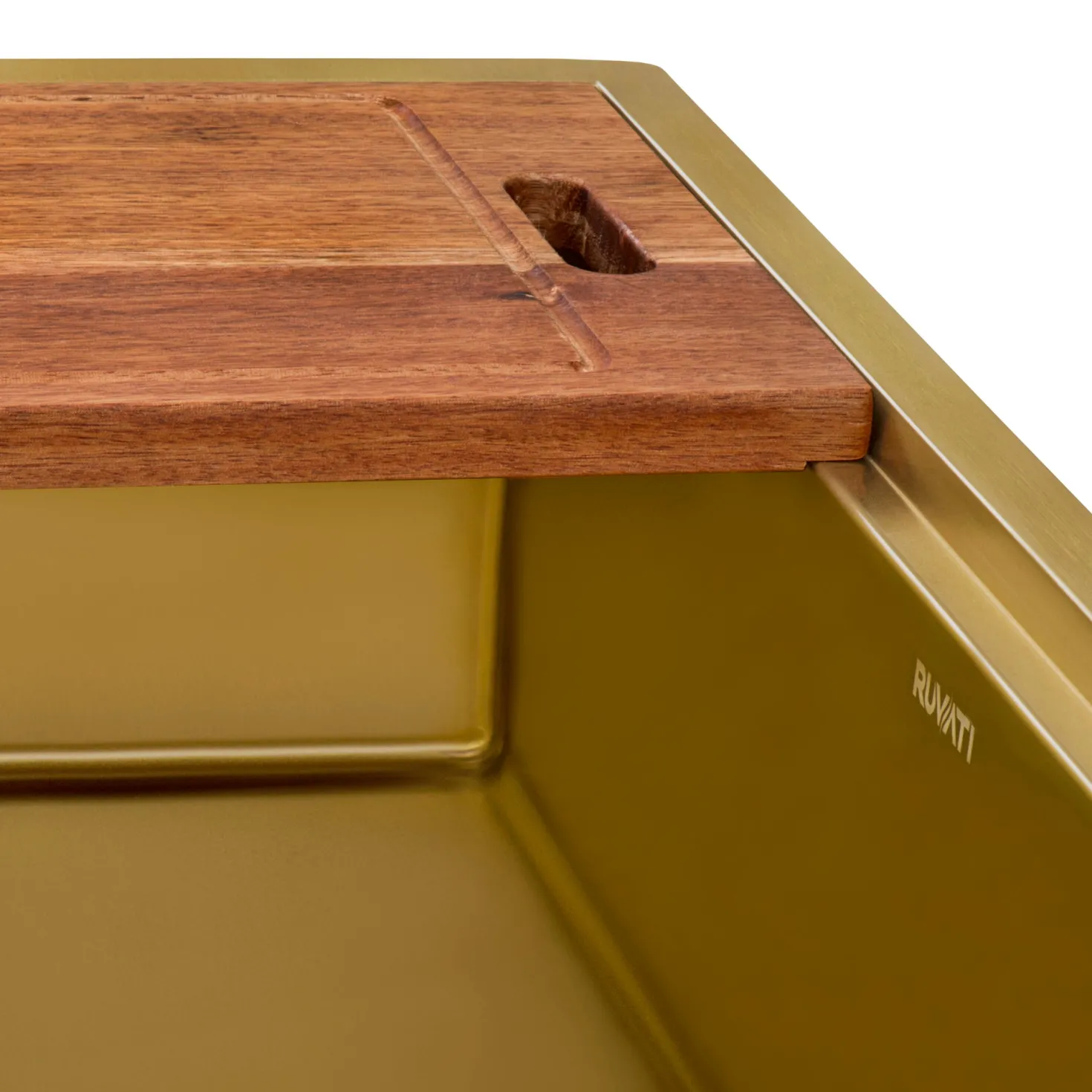 Ruvati 30" Matte Gold Workstation Apron Front Stainless Steel Kitchen Sink