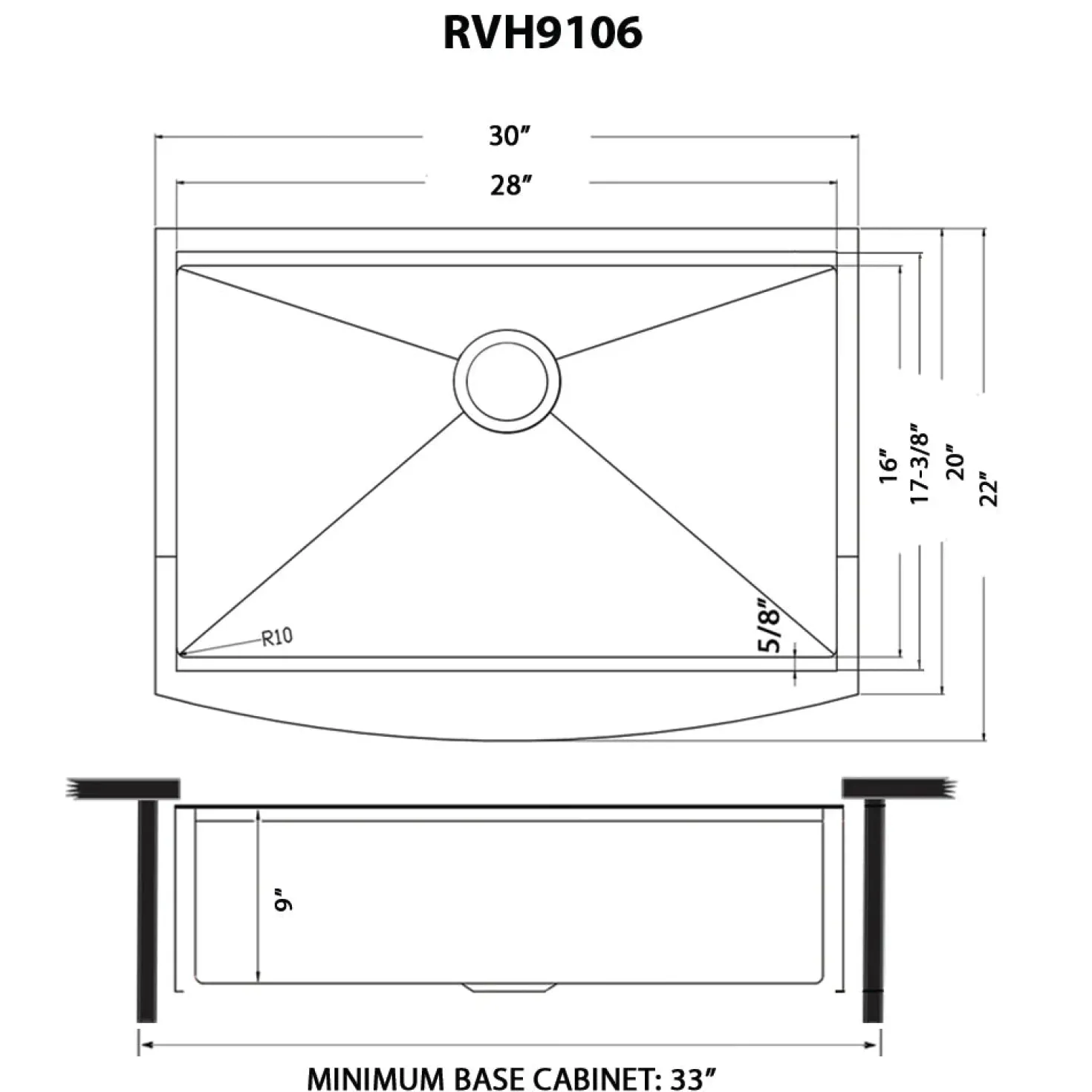 Ruvati 30" Matte Gold Workstation Apron Front Stainless Steel Kitchen Sink