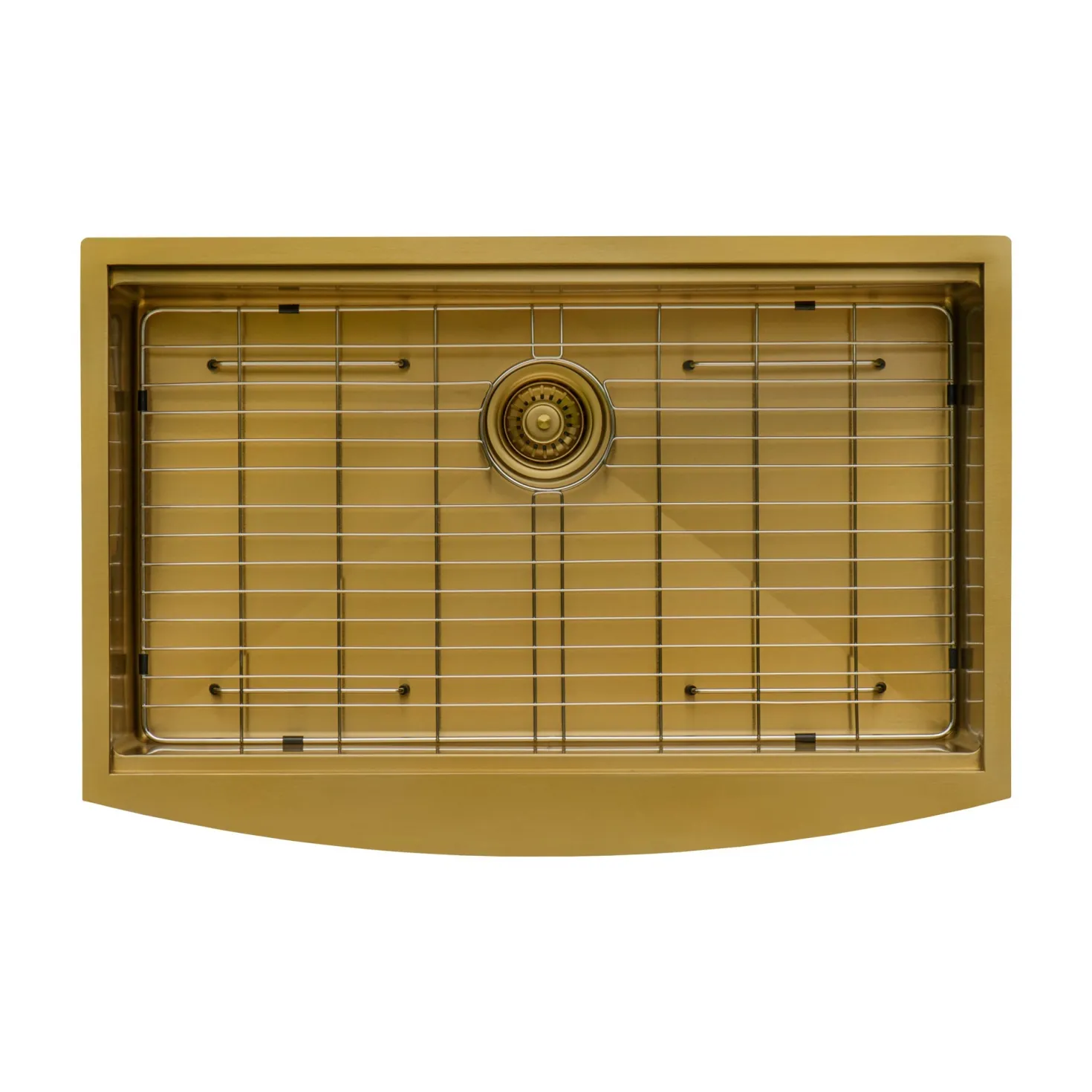 Ruvati 36" Matte Gold Workstation Apron Front Stainless Steel Kitchen Sink