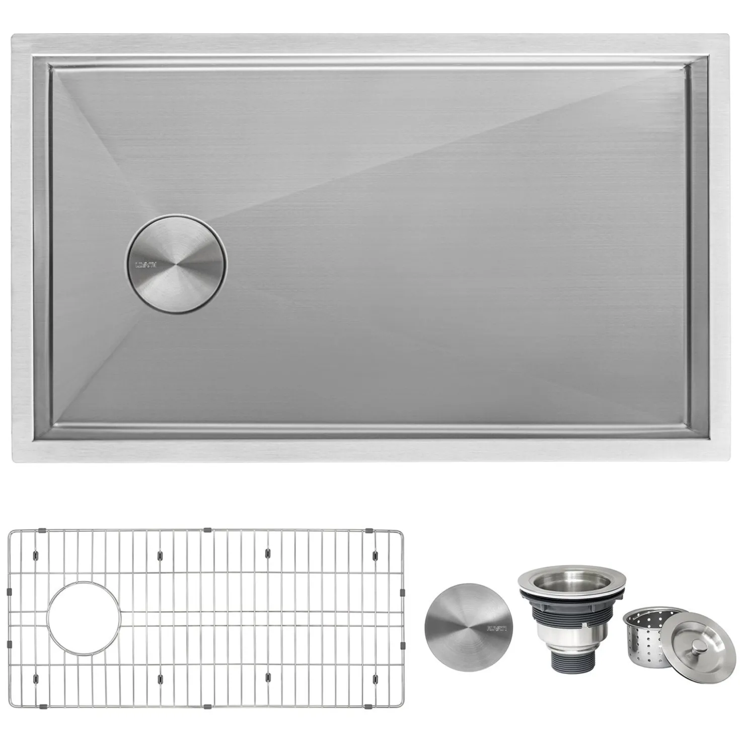 Ruvati 30" Offset Drain Undermount Single Bowl 16 Gauge Kitchen Sink