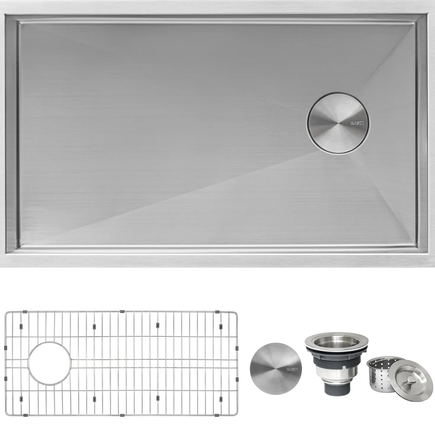 Ruvati 30" Offset Drain Undermount Single Bowl 16 Gauge Kitchen Sink
