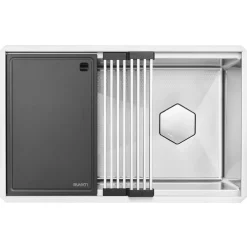 Ruvati 30" OSD Workstation Scratch Resistant Hex Bottom Stainless Steel Kitchen Sink