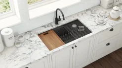 Ruvati 33" PVD Gunmetal Stainless Workstation Kitchen Sink