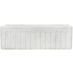 Ruvati 33" Reversible Distressed White Fireclay Farmhouse Apron Front Kitchen Sink