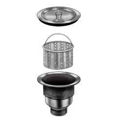 Ruvati RVA1025 Kitchen Sink Basket Strainer in Stainless Steel