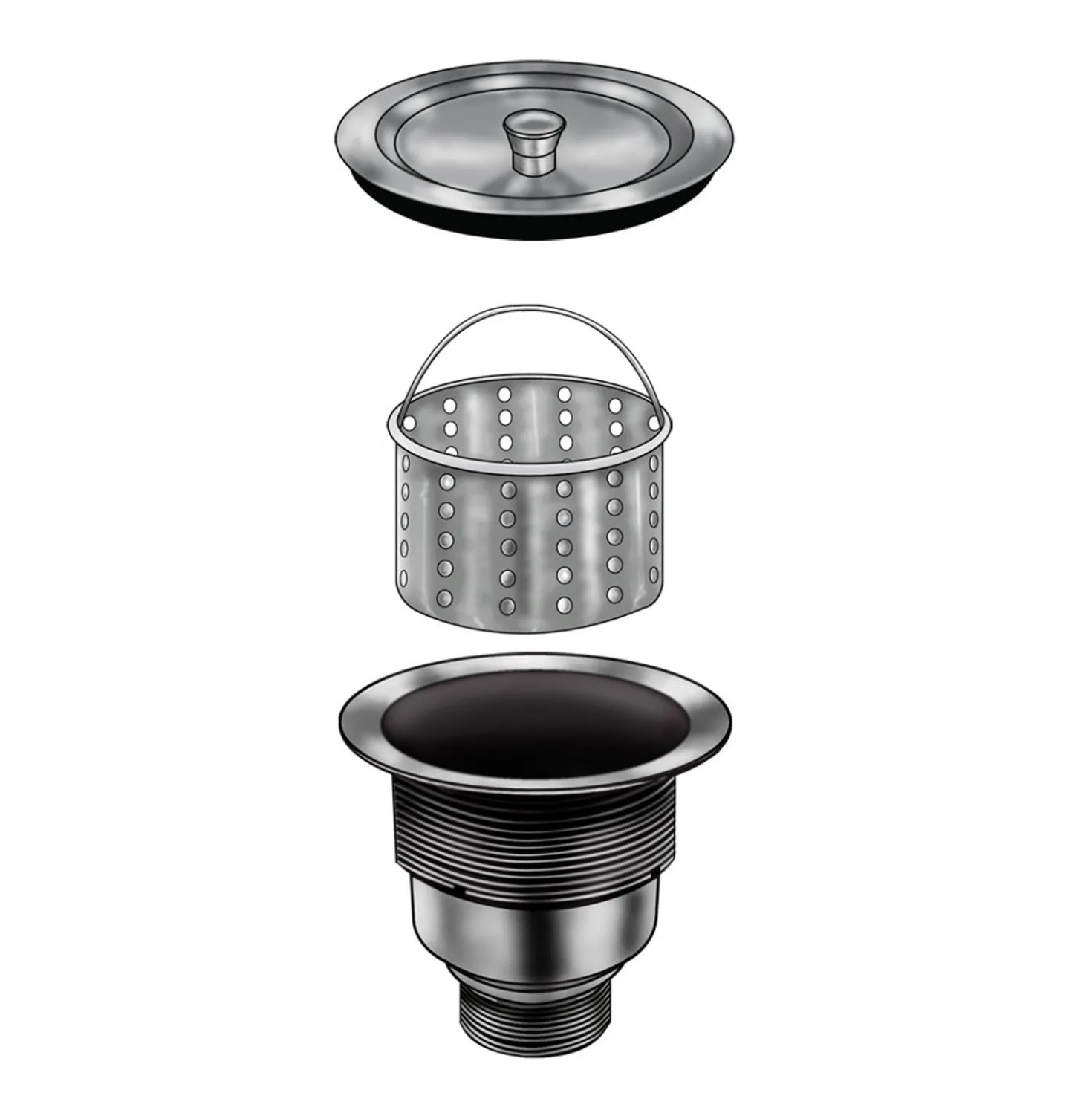 Ruvati RVA1025 Kitchen Sink Basket Strainer in Stainless Steel