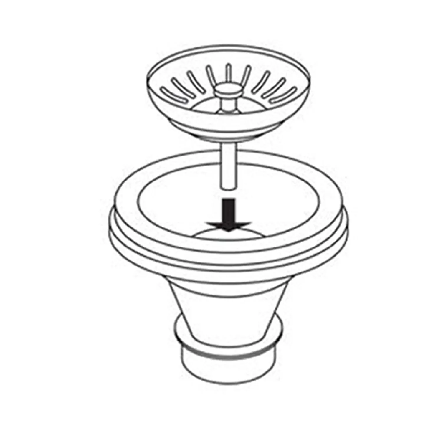 Ruvati RVA1022 Kitchen Sink Deluxe Strainer in Stainless Steel
