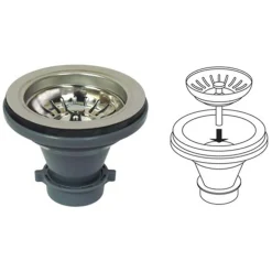 Ruvati RVA1022 Kitchen Sink Deluxe Strainer in Stainless Steel