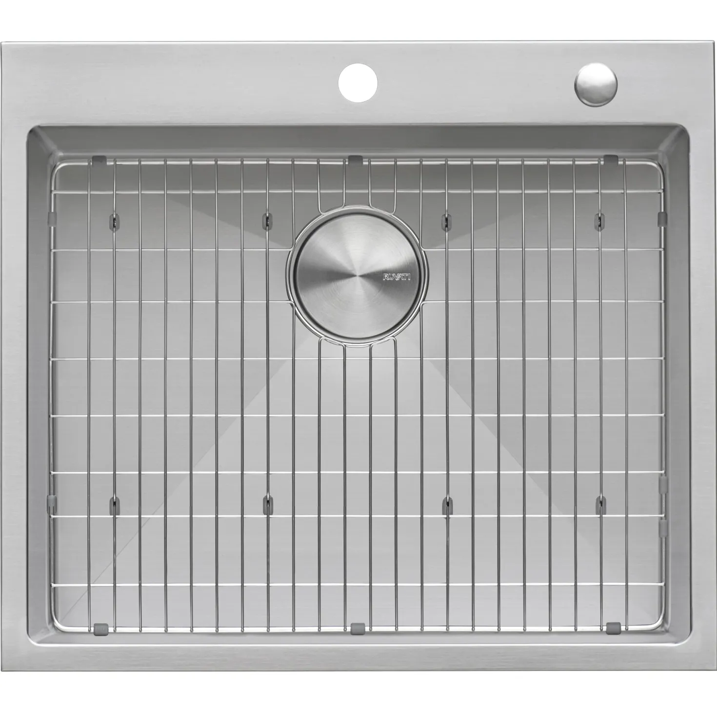 Ruvati RVH8007 25" Drop-in Tight Radius Topmount 16 Gauge Stainless Steel Single Bowl Kitchen Sink