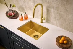 Ruvati RVH7121GG 21" Undermount Tight Radius Matte Gold Stainless Steel Single Bowl Kitchen Sink