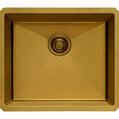 Ruvati RVH7121GG 21" Undermount Tight Radius Matte Gold Stainless Steel Single Bowl Kitchen Sink