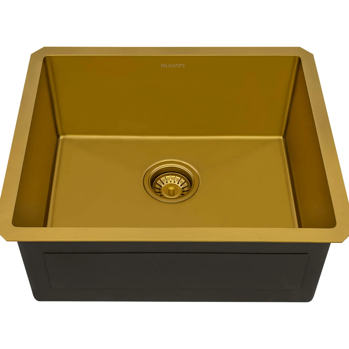 Ruvati RVH7121GG 21" Undermount Tight Radius Matte Gold Stainless Steel Single Bowl Kitchen Sink