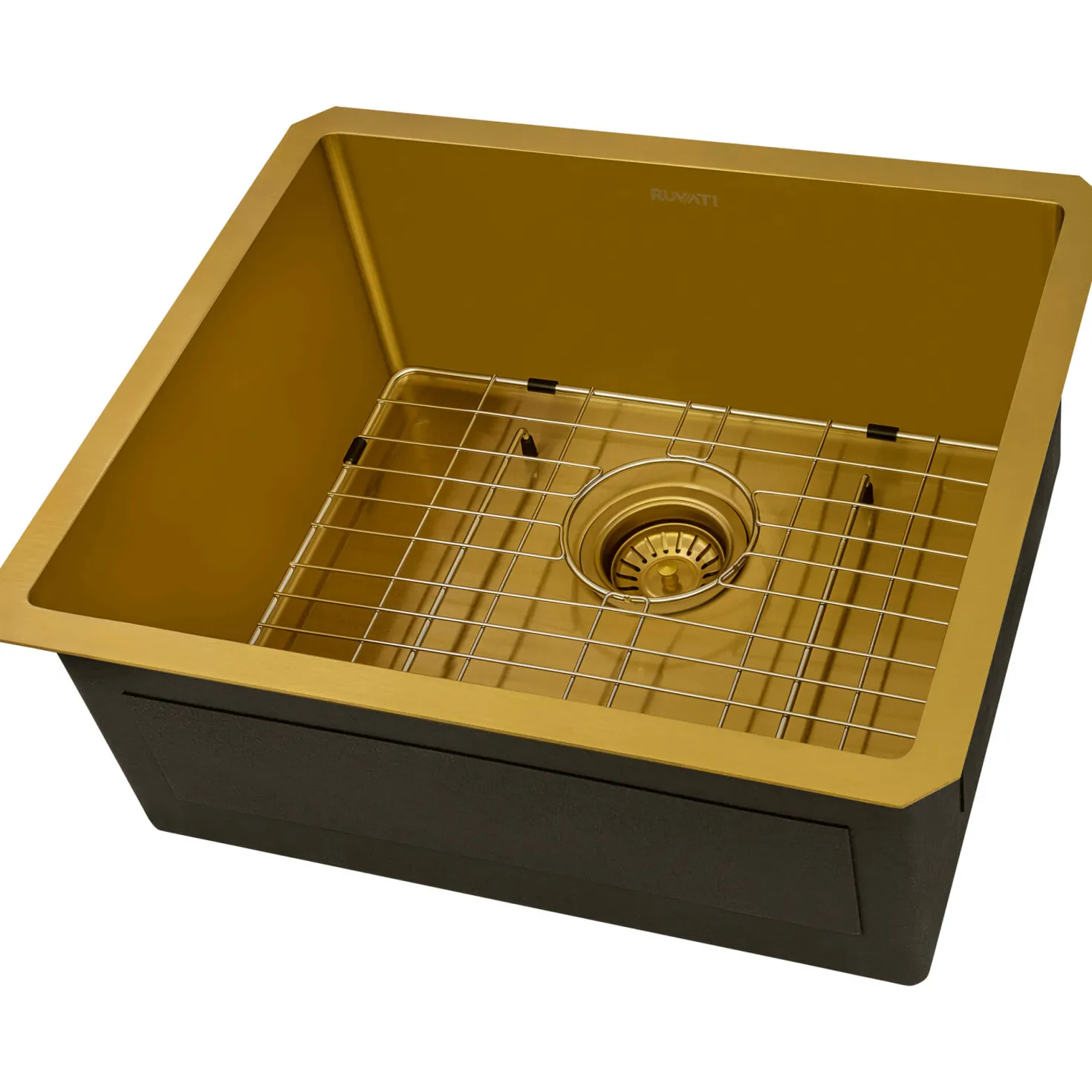 Ruvati RVH7121GG 21" Undermount Tight Radius Matte Gold Stainless Steel Single Bowl Kitchen Sink
