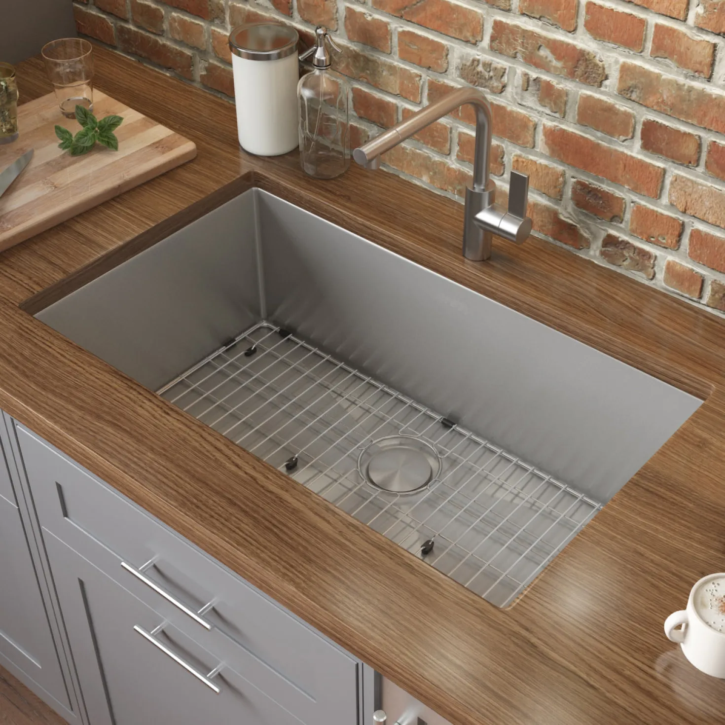 Ruvati RVH7433 33" Undermount 16 Gauge Tight Radius Large Stainless Steel Single Bowl Kitchen Sink