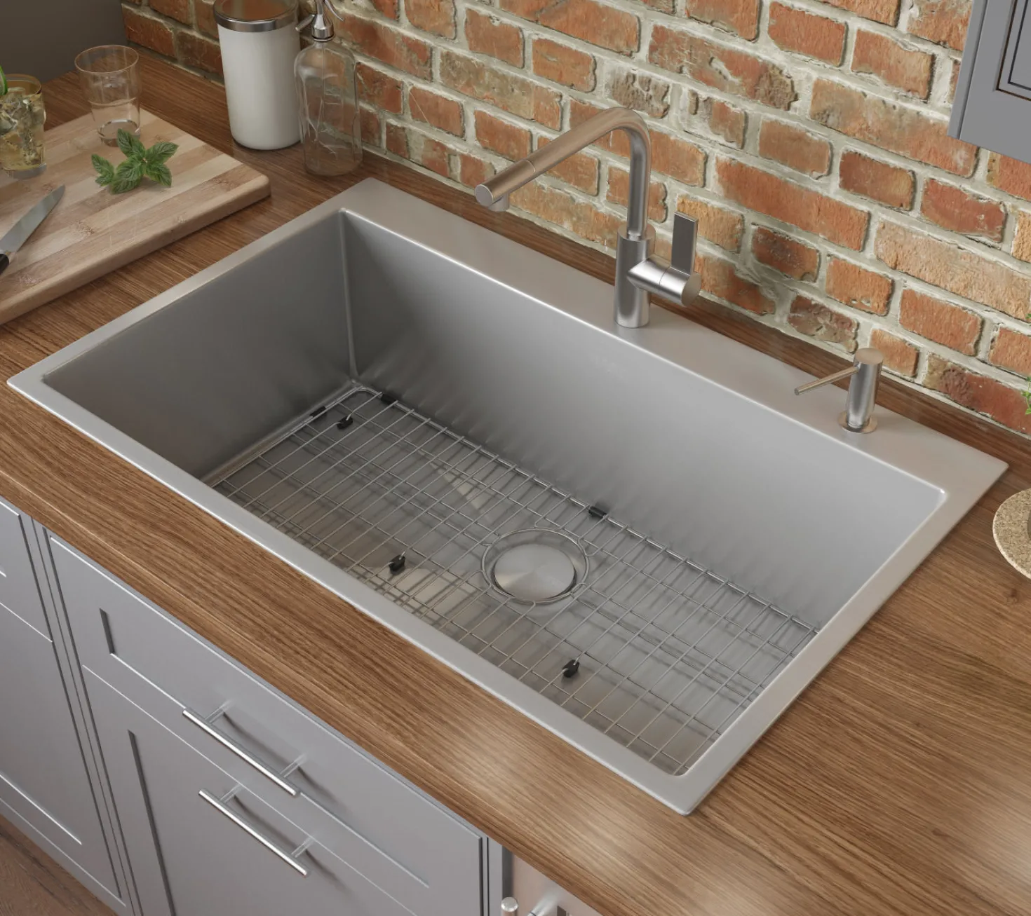 Ruvati RVH8009 30 x 22" Drop-in Tight Radius Topmount 16 Gauge Stainless Steel Single Bowl Kitchen Sink