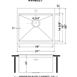 Ruvati RVH8221 21 x 20
