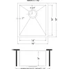 Ruvati RVH7116 16 x 18" Undermount Bar Prep Tight Radius 16 Gauge Stainless Steel Single Bowl Kitchen Sink