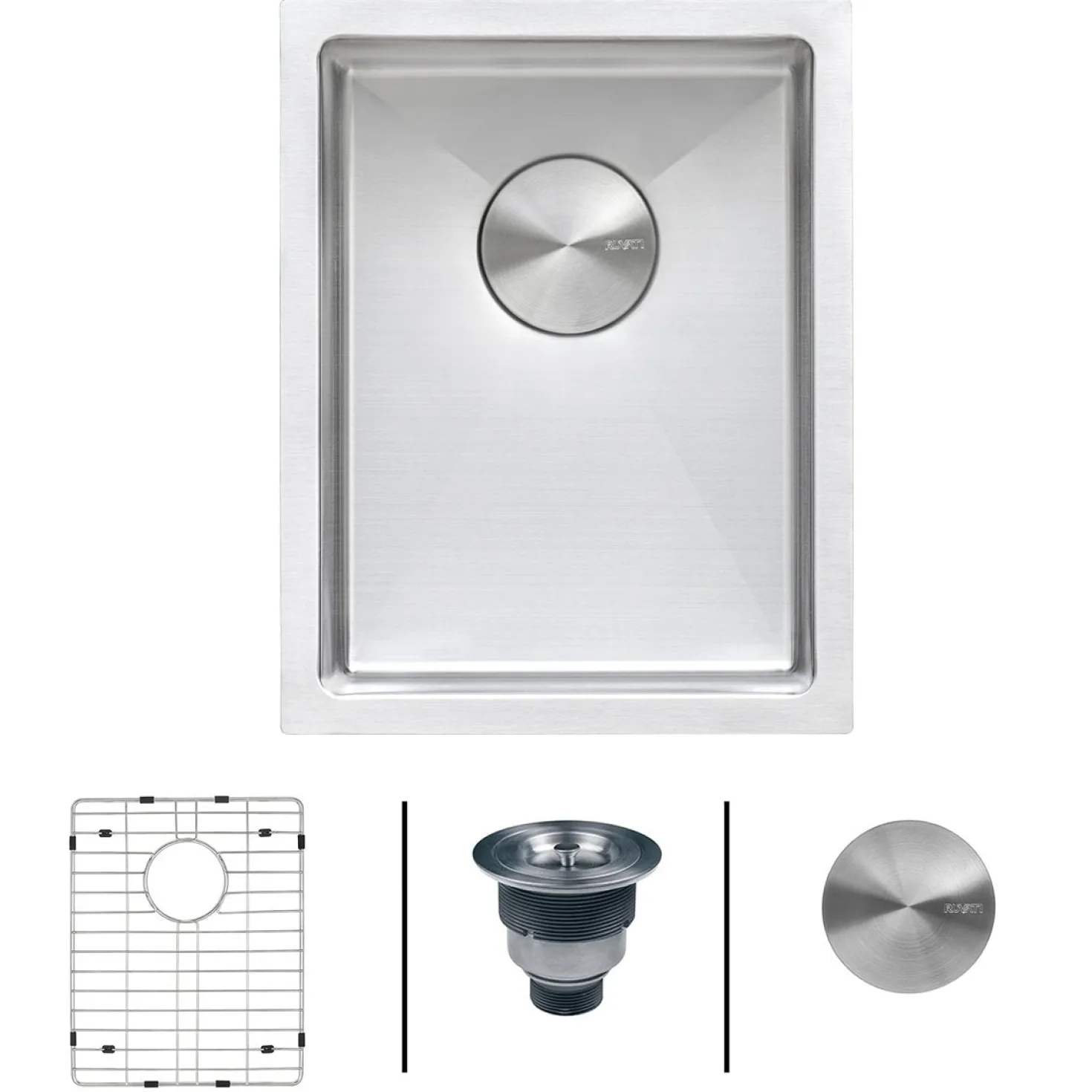 Ruvati RVH7116 16 x 18" Undermount Bar Prep Tight Radius 16 Gauge Stainless Steel Single Bowl Kitchen Sink