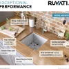 Ruvati RVH7113 13 x 15" Undermount 16 Gauge Zero Radius Stainless Steel Single Bowl Bar Prep Kitchen Sink