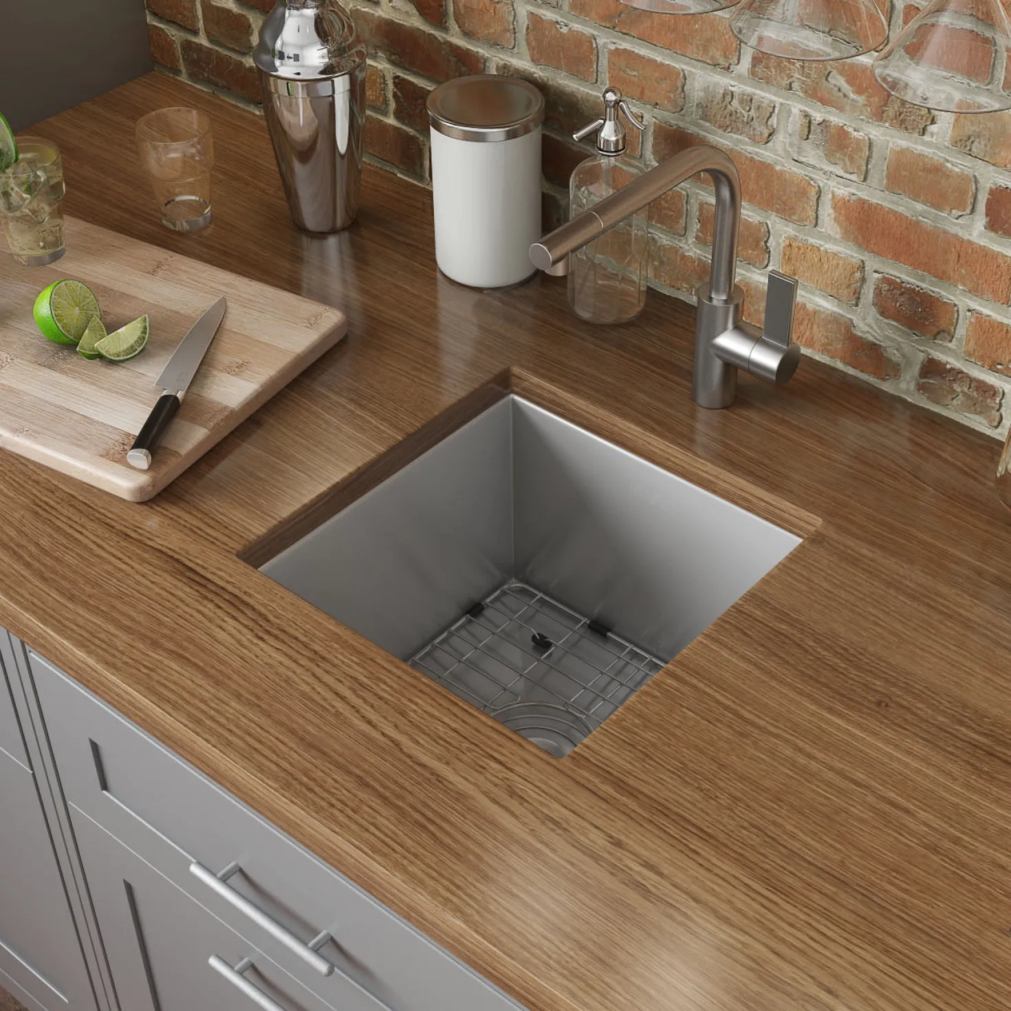 Ruvati RVH7113 13 x 15" Undermount 16 Gauge Zero Radius Stainless Steel Single Bowl Bar Prep Kitchen Sink