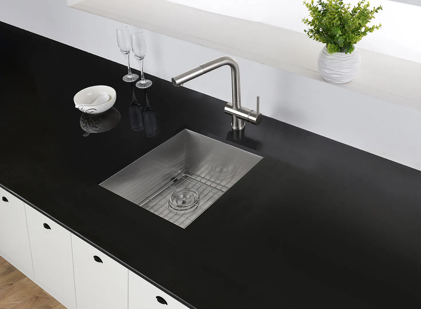 Ruvati RVH7113 13 x 15" Undermount 16 Gauge Zero Radius Stainless Steel Single Bowl Bar Prep Kitchen Sink