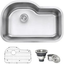 Ruvati RVM4700 32" Undermount 16 Gauge Single Bowl Kitchen Sink