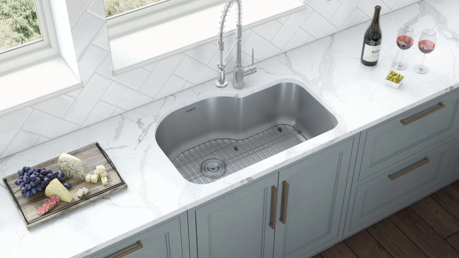 Ruvati RVM4700 32" Undermount 16 Gauge Single Bowl Kitchen Sink